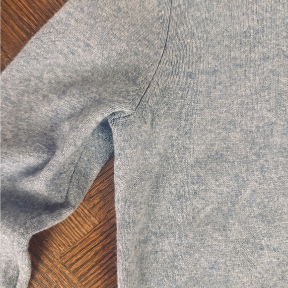 Black Brown Men's light Heather blue quarter Zip Sweater - Picture 3 of 8